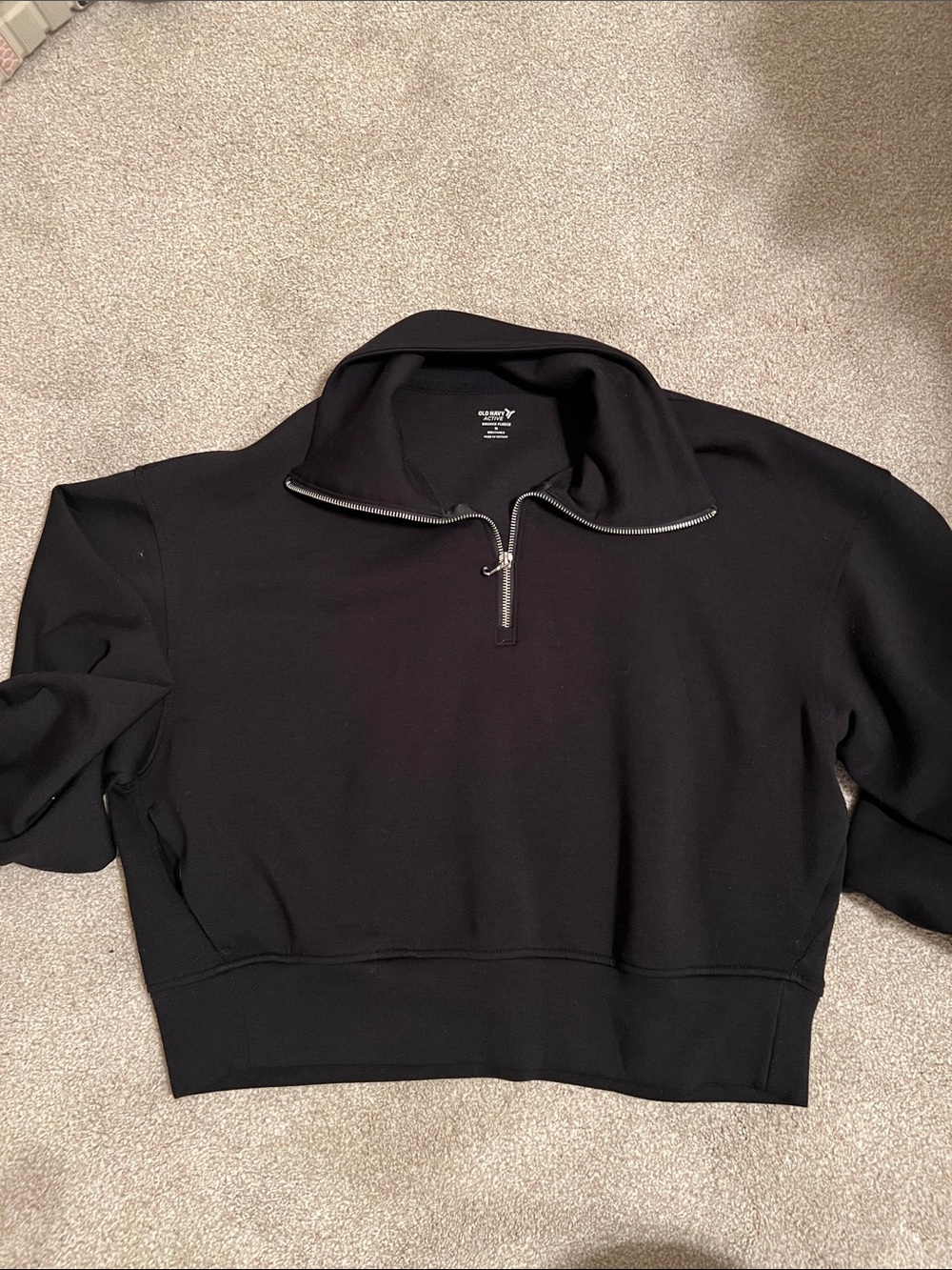 Old Navy Black Zip-Up Cropped Sweater